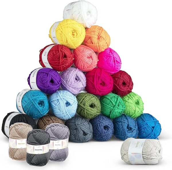 Soft Yarn 2400 Yards (24x50g), Acrylic Yarn for Crocheting & Knitting, 24 Vivid Colors, Perfect for Crafts, Amigurumi Yarn Set - Image 2